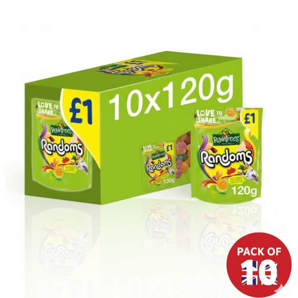 Rowntree's Randoms Sweets 120g x 10 Case Sharing Bags UK