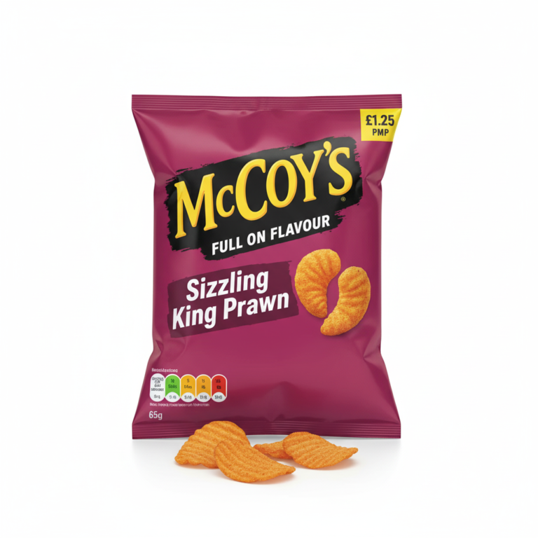 McCoy's Sizzling King Prawn Crisps 65g Pack of 20 UK