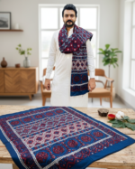 100% Cotton Sindhi Ajrak Pack of 2 Hand-Blocked Shawls UK