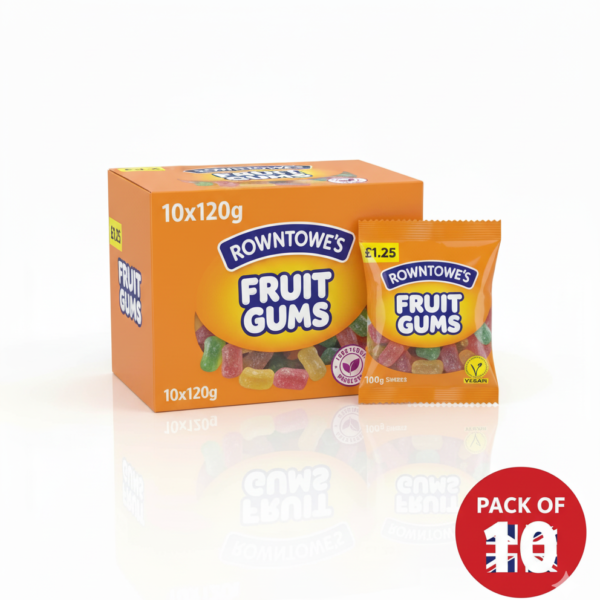 Rowntree's Fruit Gums 120g x 10 Multipack Vegan Friendly UK