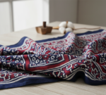 100% Cotton Sindhi Ajrak Pack of 4 Authentic Hand-Blocked Shawls UK