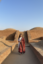 Ladies Soft Cotton Ajrak Shawl – Red & Black Hand-Blocked Dupatta - Image 3